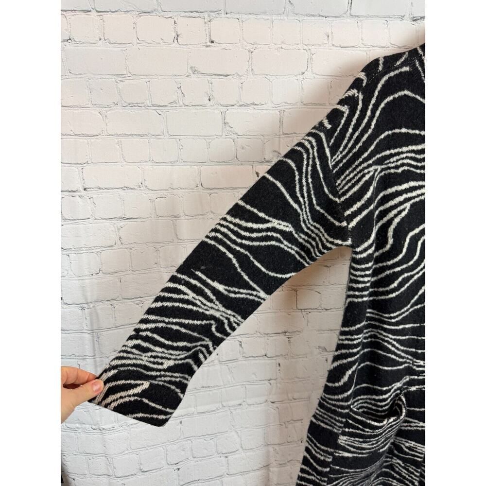 MAEVE ANTHROPOLOGIE lambswool black white knit cardigan sweater S - Picture 5 of 10